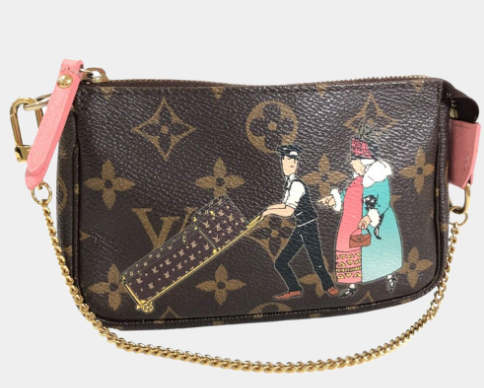 Louis Vuitton Brown Canvas Monogram Mini Pochette Accessoires Vanity Bag